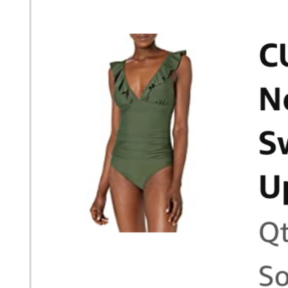 CUPSHE Green Ruffled Lace Up One Piece Swimsuit